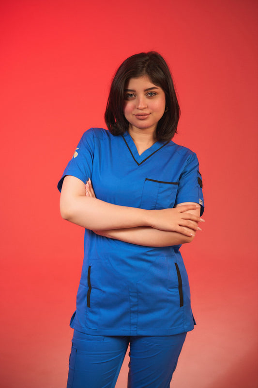 Royal Blue V-Neck Top Only