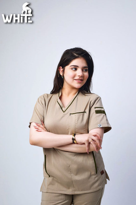 HAZELNUT V-NECK SCRUB