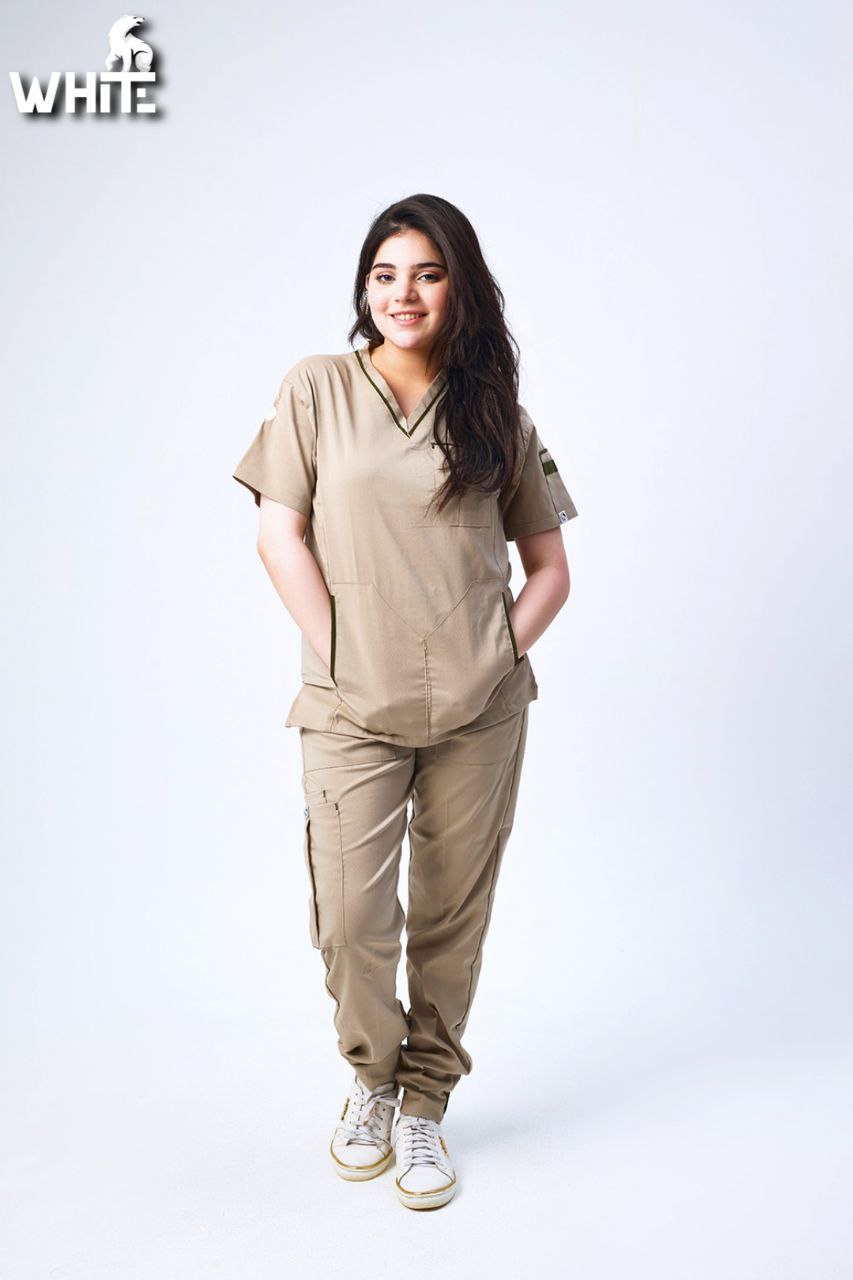 HAZELNUT V-NECK SCRUB