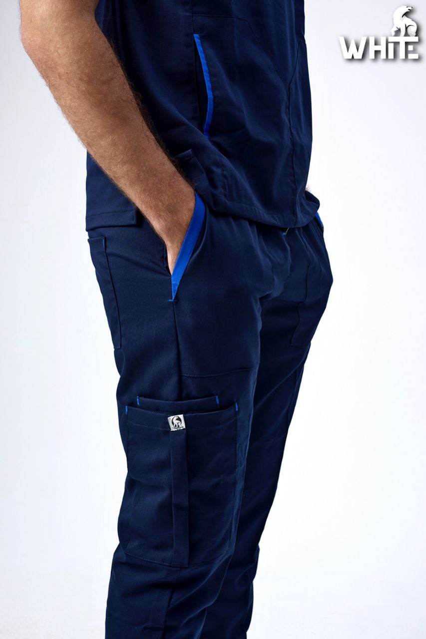 DARK OCEAN BLUE V-NECK SCRUB