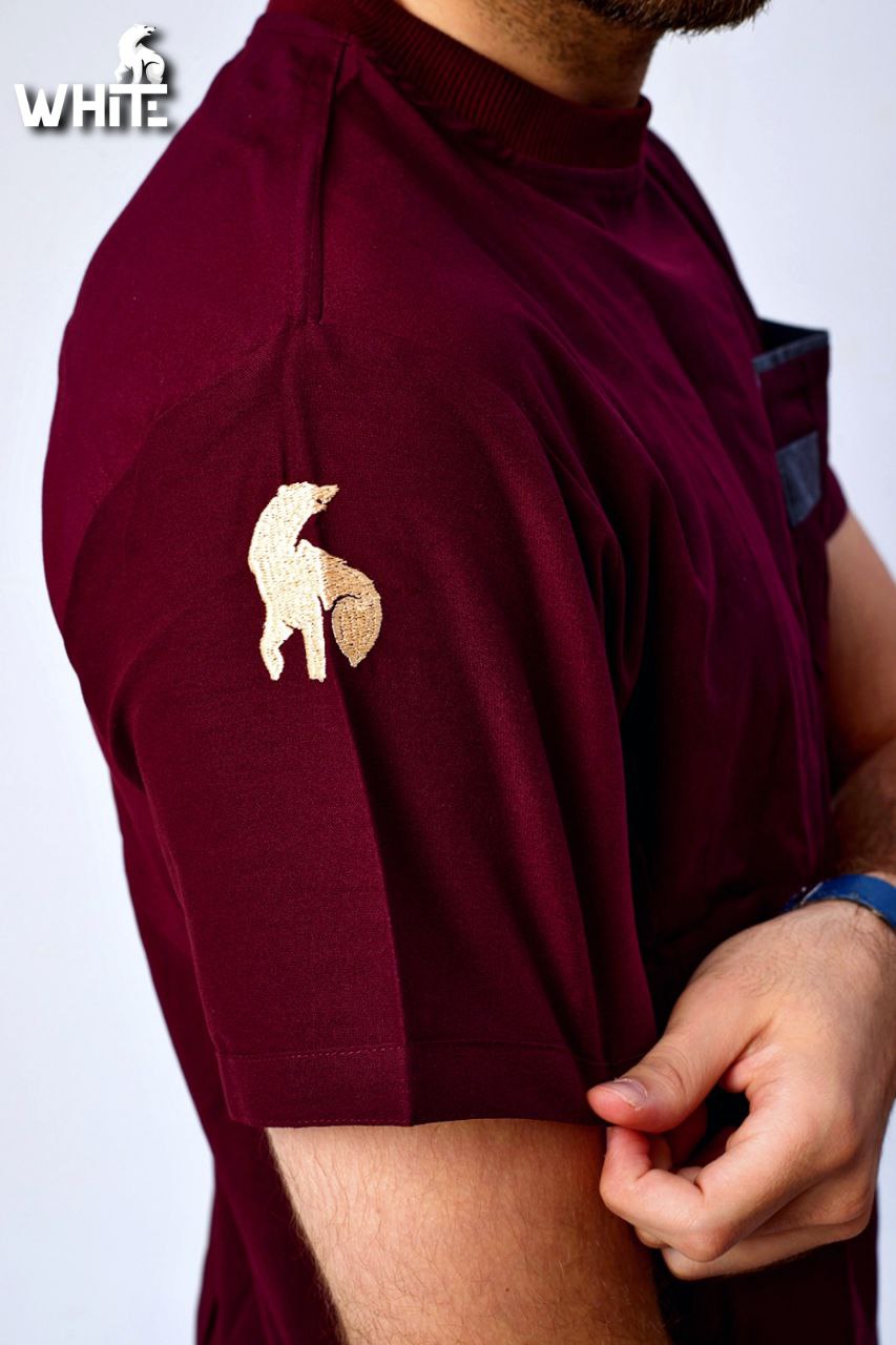 IMPERIAL RED ROUND-NECK SCRUB
