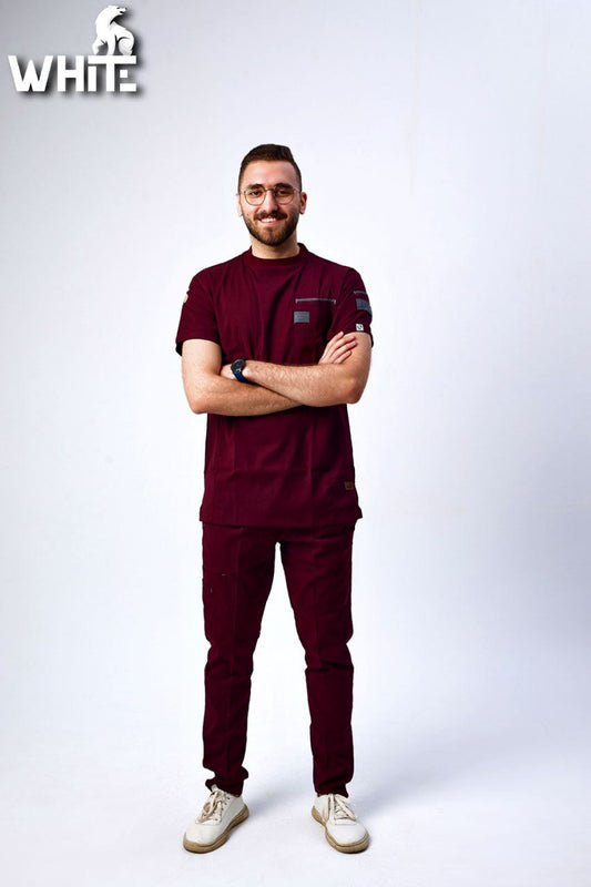 IMPERIAL RED ROUND-NECK SCRUB