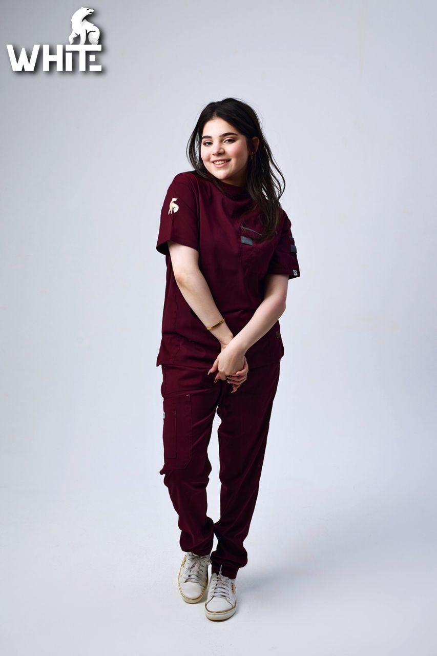 IMPERIAL RED ROUND-NECK SCRUB