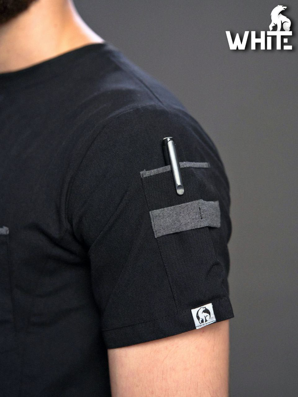 RAVEN BLACK ROUND-NECK SCRUB