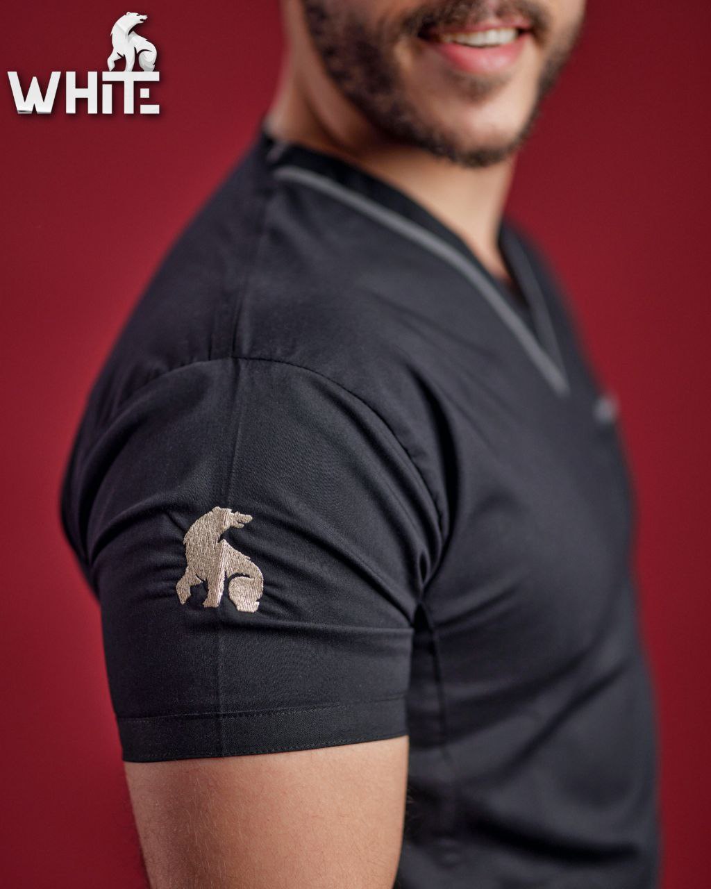 ROYAL BLACK V-NECK SCRUB
