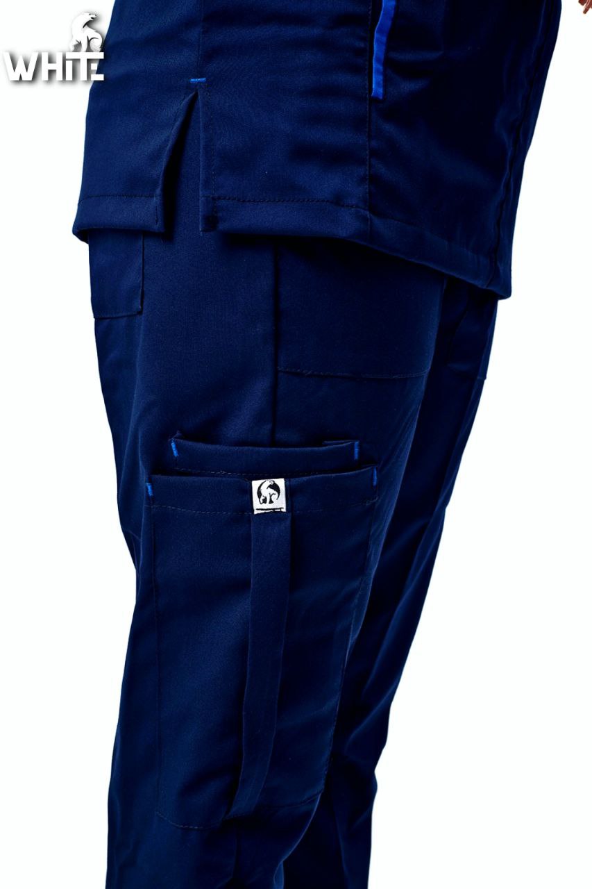 DARK OCEAN BLUE V-NECK SCRUB