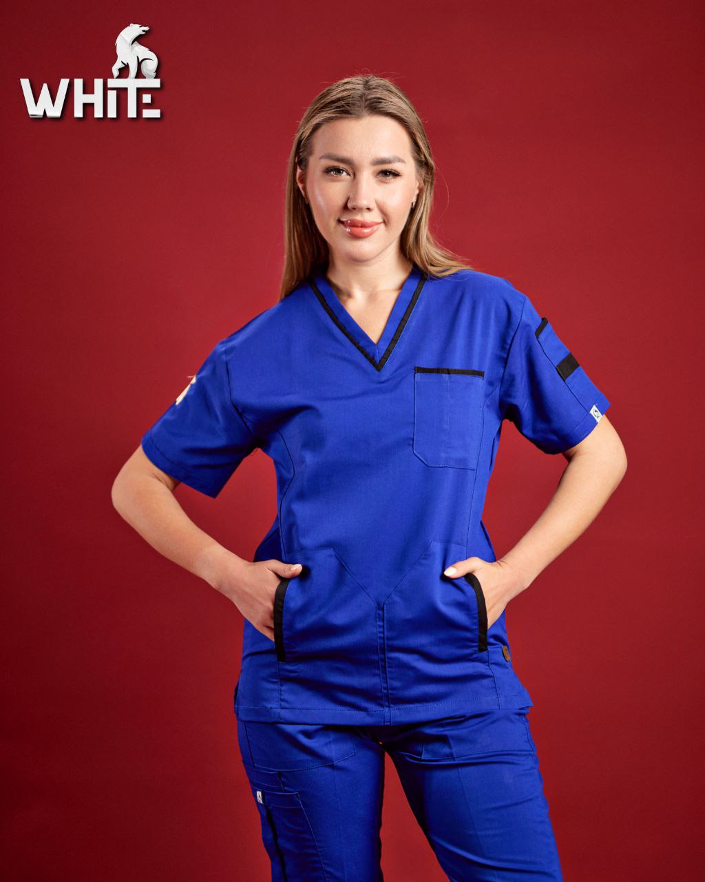 MID-NIGHT BLUE V-NECK SCRUB