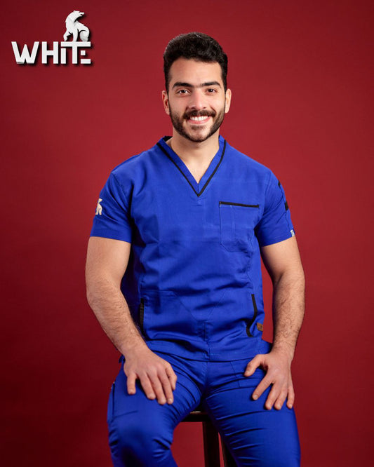 MID-NIGHT BLUE V-NECK SCRUB