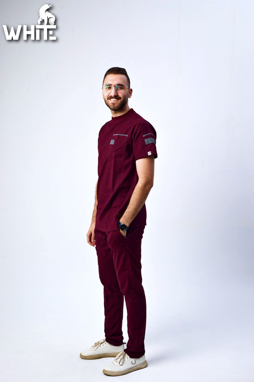 IMPERIAL RED ROUND-NECK SCRUB