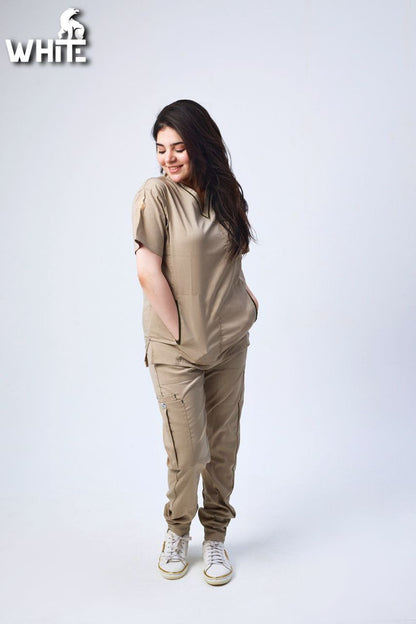 HAZELNUT V-NECK SCRUB
