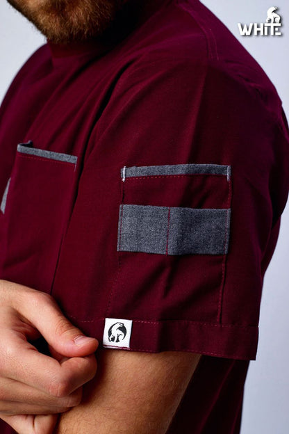 IMPERIAL RED ROUND-NECK SCRUB