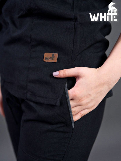 RAVEN BLACK ROUND-NECK SCRUB