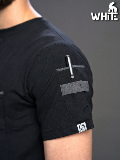RAVEN BLACK ROUND-NECK SCRUB