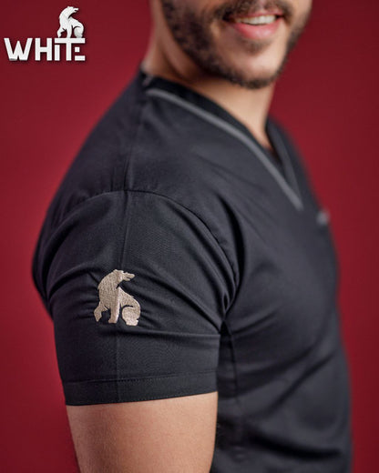 ROYAL BLACK V-NECK SCRUB