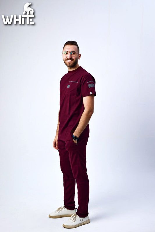 IMPERIAL RED ROUND-NECK SCRUB